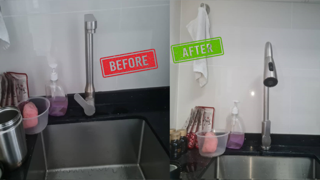 plumber in Puchong fixing kitchen sink