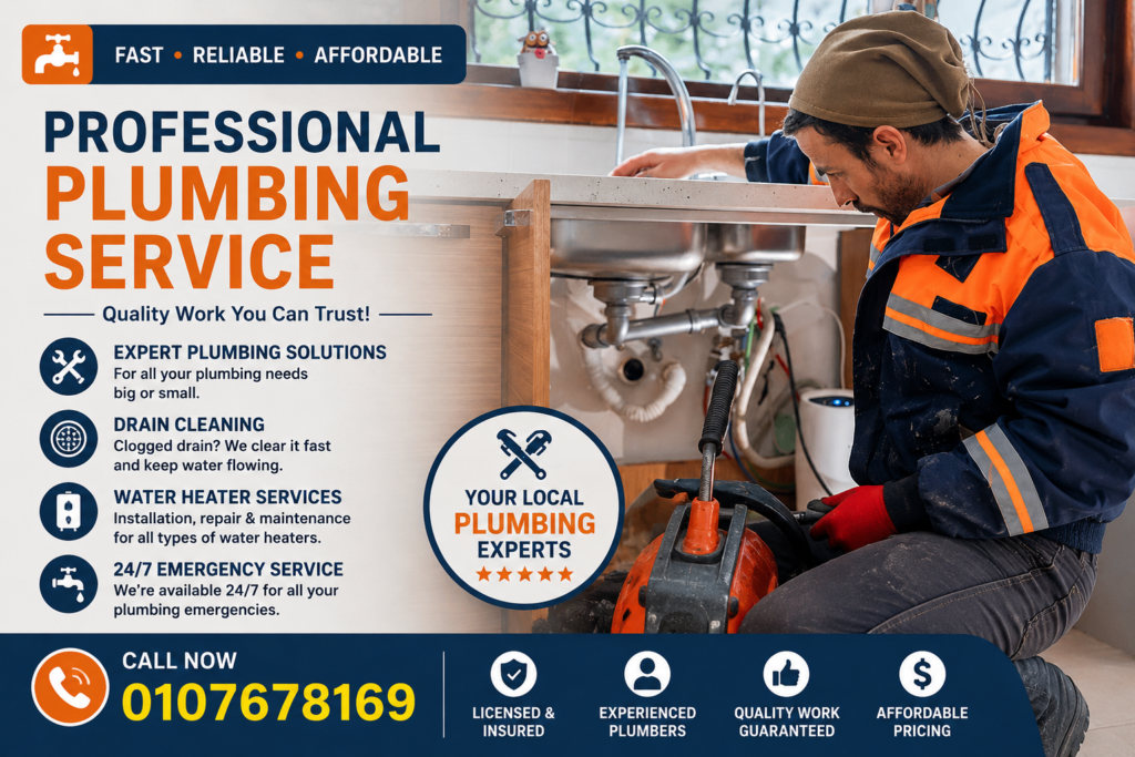Professional plumbing repair service for kitchen drain pipes